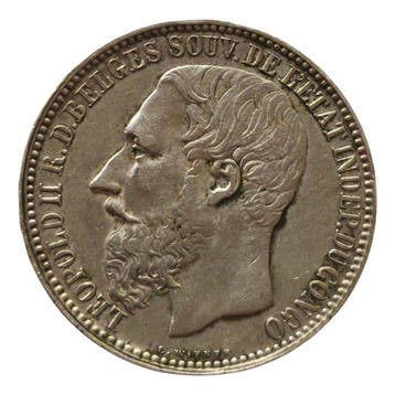 Belgisch-Congo. 5 Francos Leopoldo II 1894 Estado Libre del
