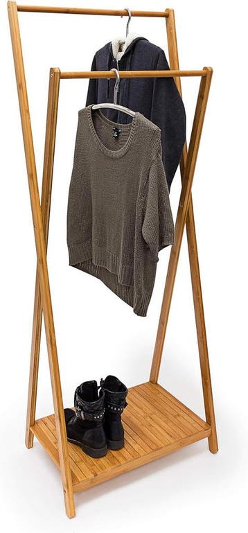Bamboe kledingrek 2 roedes, Huis en Inrichting, Tafels | Sidetables, Verzenden, Nieuw