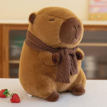 Knuffel Capybara met Sjaal - Zacht Pluche Dier Speelgoed (25