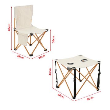 Tuinset Banzi 3-delig campingset opvouwbaar beige casa.pro, Verzenden, Nieuw