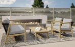 Stoel-Bank Loungeset Palmetto | 4-zits | Rope & Acaciahout |, Verzenden, Nieuw