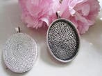 1 x Metalen cabochon-camee houder voor cabochon 22 x 30 m..., Ophalen of Verzenden, Nieuw, Overige typen