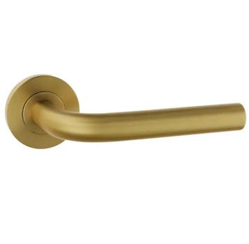 Deurklink Leona op rond rozet PVD goud, Doe-het-zelf en Verbouw, Verzenden, Nieuw