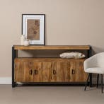 Dressoir Mangohout Britt 180 Met 4 Deuren, Verzenden, Nieuw, Overige houtsoorten, Industriële meubels