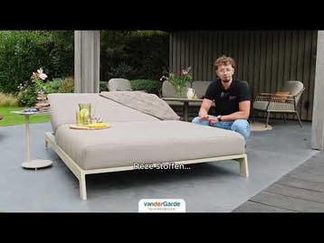 VDG Barcelona Sunbrella stoel-bank loungeset - Taupe -, Verzenden, Nieuw, Overige materialen, Loungeset