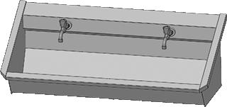 RVS 304 Wastrog met 2 kranen | 120x43x49 cm HorecaTraders, Zakelijke goederen, Verzenden, Nieuw in verpakking