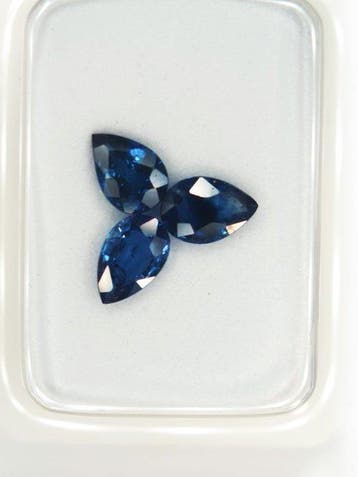 Zonder minimumprijs - 3 pcs Blauw Saffier - 1.00 ct -, Nieuw