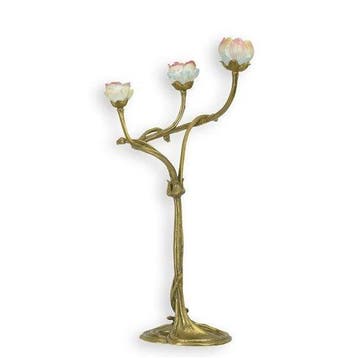 sculptuur, Elegant Art Deco Bronze and Porcelain