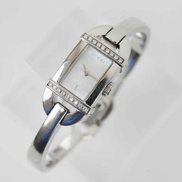 Gucci - 6800L Diamond Accent Mother-of-Pearl Stainless Steel, Nieuw