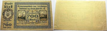 700 Mark 27 Mai 1923 Notgeld Ujest (schlesien), Postzegels en Munten, Bankbiljetten | Europa | Niet-Eurobiljetten, Verzenden