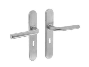 Veiling - 5x Intersteel deurkruk rond op schild met sleutelg, Nieuw