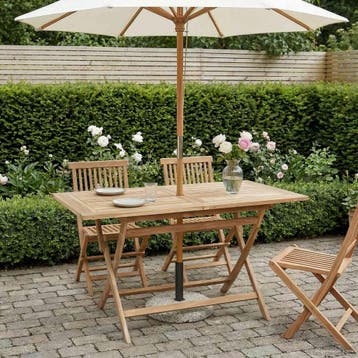 vidaXL Vouw Tuin Tafel Naturel 120 x 70 x 75,5 cm Massief, Verzenden, Nieuw