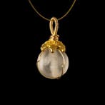 Oud-Romeins Pendant, met draadomwikkelde rotskristalkraal, Sieraden, Tassen en Uiterlijk, Antieke sieraden