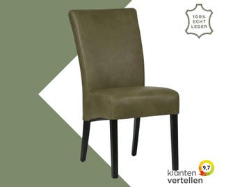 Leren eetkamerstoel Just - Granada Moss (olijf/groen) -, Huis en Inrichting, Overige kleuren, Bohemian, Eigentijds, Klassiek, Retro, Romantisch, Scandinavisch