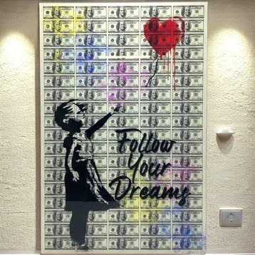 Artiluxx - American dollar Banksy wall art