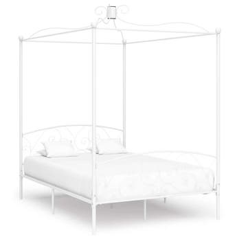 vidaXL Hemelbedframe metaal wit 120x200 cm, Huis en Inrichting, Slaapkamer | Bedden, Verzenden, Wit, Nieuw, Twijfelaar