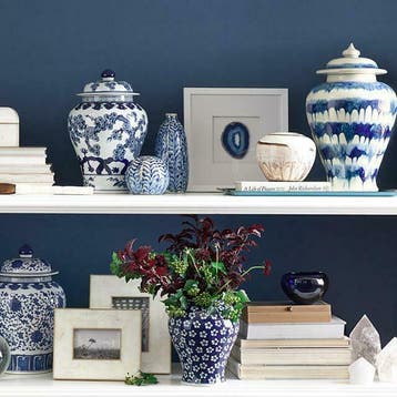 Chinese Vaas Blauw, Chinese Gemberpot, Chinees Porselein Wit, Ophalen of Verzenden, Nieuw