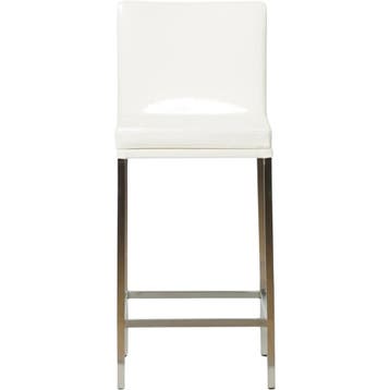 Set van 4 Leren barkrukken Break laag - Toledo Purewhite, Huis en Inrichting, Barkrukken, Ophalen of Verzenden, Nieuw, Leer