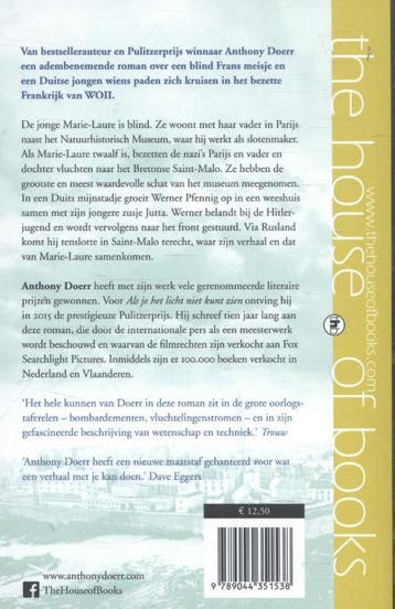 Als je het licht niet kunt zien 9789044351538 Anthony Doerr, Boeken, Verzenden, Gelezen, Anthony Doerr