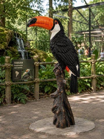 Beeld, Beautiful sculpture of toucan - 58 cm - polyresin