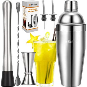 Ruhhy Cocktail shaker set 6-delig met 700 ml shaker, mudd..., Huis en Inrichting, Ophalen of Verzenden, Nieuw