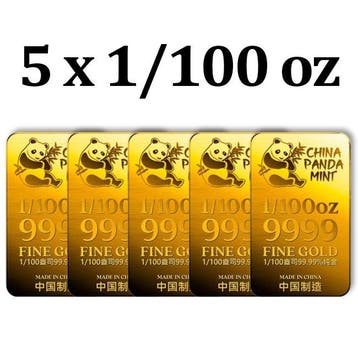 1/100 Troy Ounce - Goud .999 - 5 x 1/100 oz 9999 Fine Gold