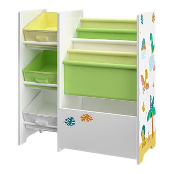 [en.casa] Kinderrek Vimianzo 60x65x30 cm dinosaurus motief, Verzenden, Nieuw