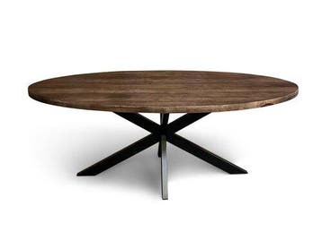 Eettafel Silvia Ovaal 150x90cm Mango Walnoot Bruin, Ophalen of Verzenden, Nieuw