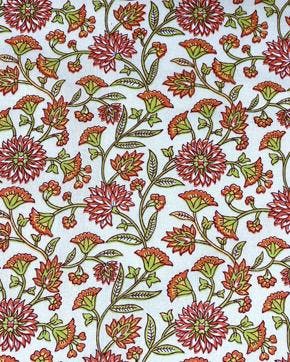 Cretonne Katoen Drukke Bloemen Ecru, Nieuw, Overige kleuren