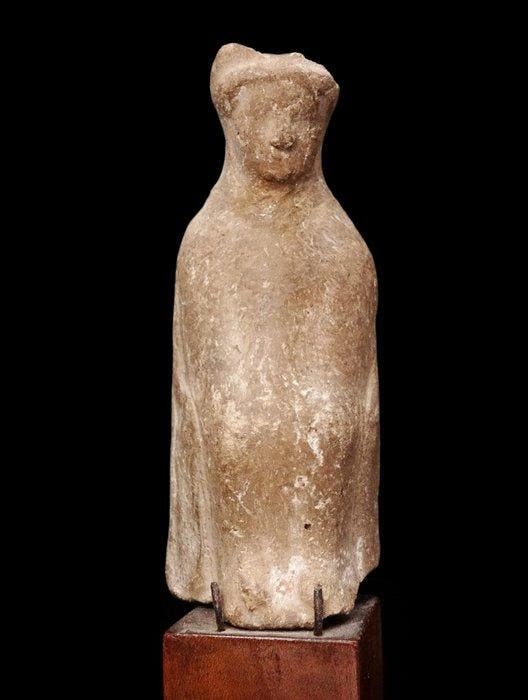 Oud-Grieks Votief beeldje - vrouw zittend op een troon -, Antiek en Kunst, Antiek | Overige Antiek