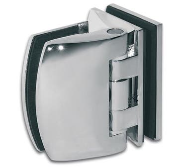 Douchedeurscharnier Atlantica 90° glas-glas-Verchroomd, Ophalen of Verzenden, Nieuw