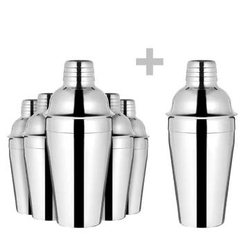 GGM Gastro | (6 stuks) Cocktailshaker - 3-delig set - RVS -, Verzenden, Nieuw in verpakking, RVS Meubilair