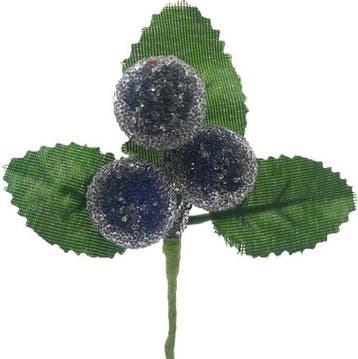 Besjes frosted raspberry donkerblauw kunstbloem 10 cm zak 6, Ophalen of Verzenden, Nieuw