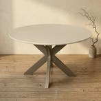 Ronde eettafel Madison Zand Mangohout 130 cm, Ophalen of Verzenden, Nieuw