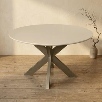 Ronde eettafel Madison Zand Mangohout 130 cm, Ophalen of Verzenden, Nieuw
