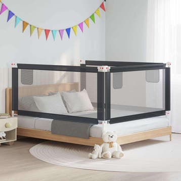 vidaXL Bedhekje peuter 180x25 cm stof donkergrijs, Verzenden, Nieuw