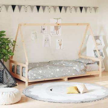 vidaXL Kinderbedframe 90x190 cm massief grenenhout, Verzenden, Nieuw