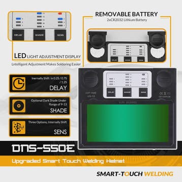 DEKO Automatisch Donkere Lashelm met Solar Power, Verstelbar, Verzenden, Nieuw