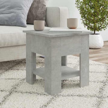 vidaXL Salontafel 40x40x42 cm bewerkt hout betongrijs, Minder dan 50 cm, 50 tot 100 cm, Verzenden, Nieuw