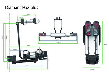 2026* Pro FG2 Plus Fietsendrager staat verder van bumper af!, Verzenden, Nieuw, Brede banden, 2 fietsen