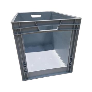 Magazijnbak, 600x400x420 mm, euronorm, grijs kunststof,, Ophalen of Verzenden