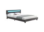 Veiling - Bed Paris 180 x 200 cm - Donkergrijs - LED Verlich, Nieuw