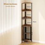 LIVSK Hoekboekenkast - 4 Open Niveaus - Verstelbaar - Metale, Verzenden, Nieuw