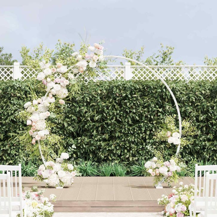 vidaXL Trouwboog Wit 223 x 45 x 201 cm Staal, Tuin en Terras, Palen, Balken en Planken, Nieuw, Verzenden
