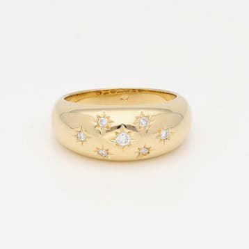 Ring - 18 karaat Geel goud Diamant (Natuurlijk), Sieraden, Tassen en Uiterlijk, Ringen, Nieuw