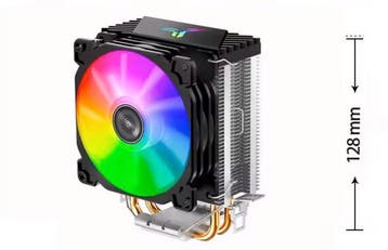 CPU Koeler RGB 92mm – 2 Heatpipes voor Intel en AMD, Computers en Software, Computerkoelers, Verzenden, Nieuw