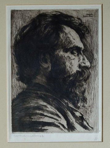 Hermann Struck (1876-1944) - Portrait of Reuben Brainin,