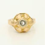 Ring - 18 karaat Geel goud - Diamant, Sieraden, Tassen en Uiterlijk, Ringen, Nieuw
