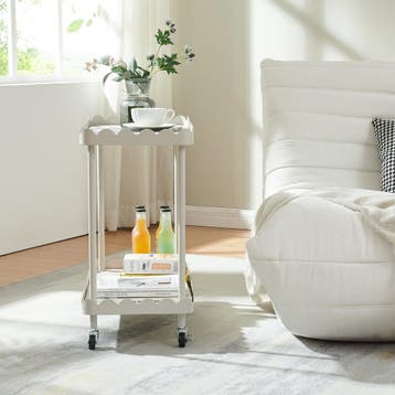 Serveerwagen Bolmanralu trolley 60x61x31 cm grijs [en.casa], Verzenden