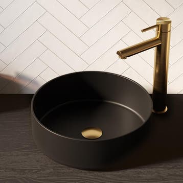 Brauer Circle Waskom - Rond - 36 cm - Keramiek - Mat - Zwart, Ophalen of Verzenden, Nieuw